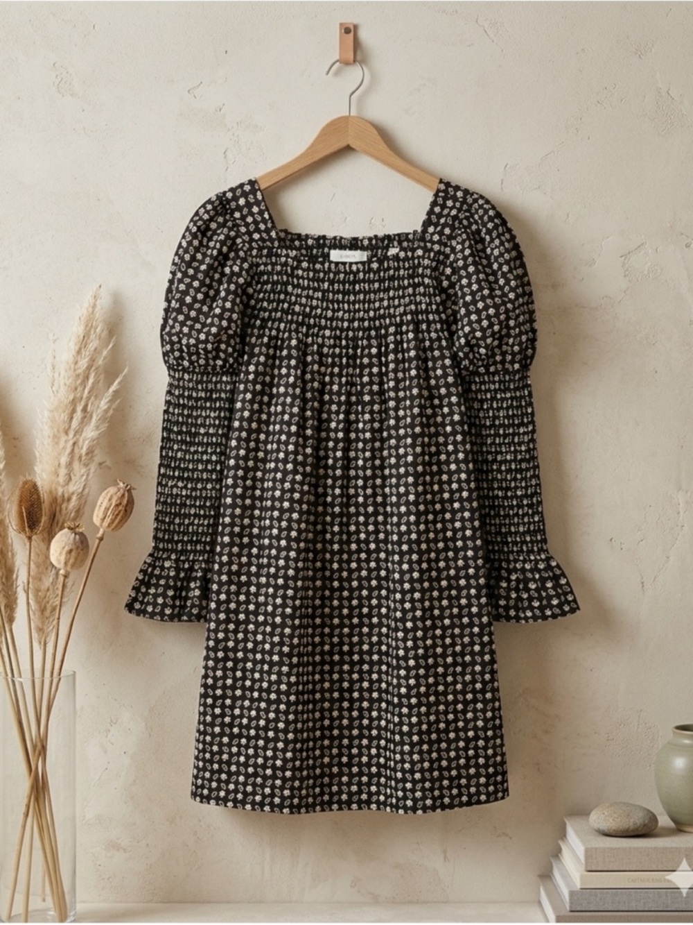 DÔEN Sabia Mini Dress Noir Countryside Paisley Organic Cotton Women’s XS NWT